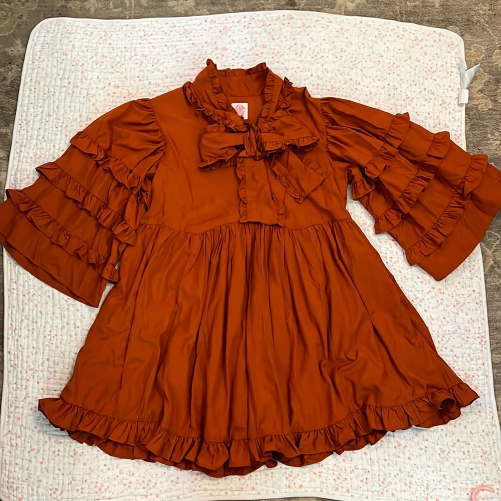 Elizabeth Wilson Designs Josephine Dress in Burnt Orange size LARGE